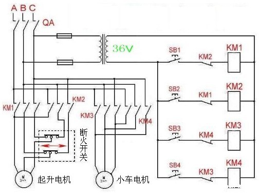 微型电动葫芦接线图